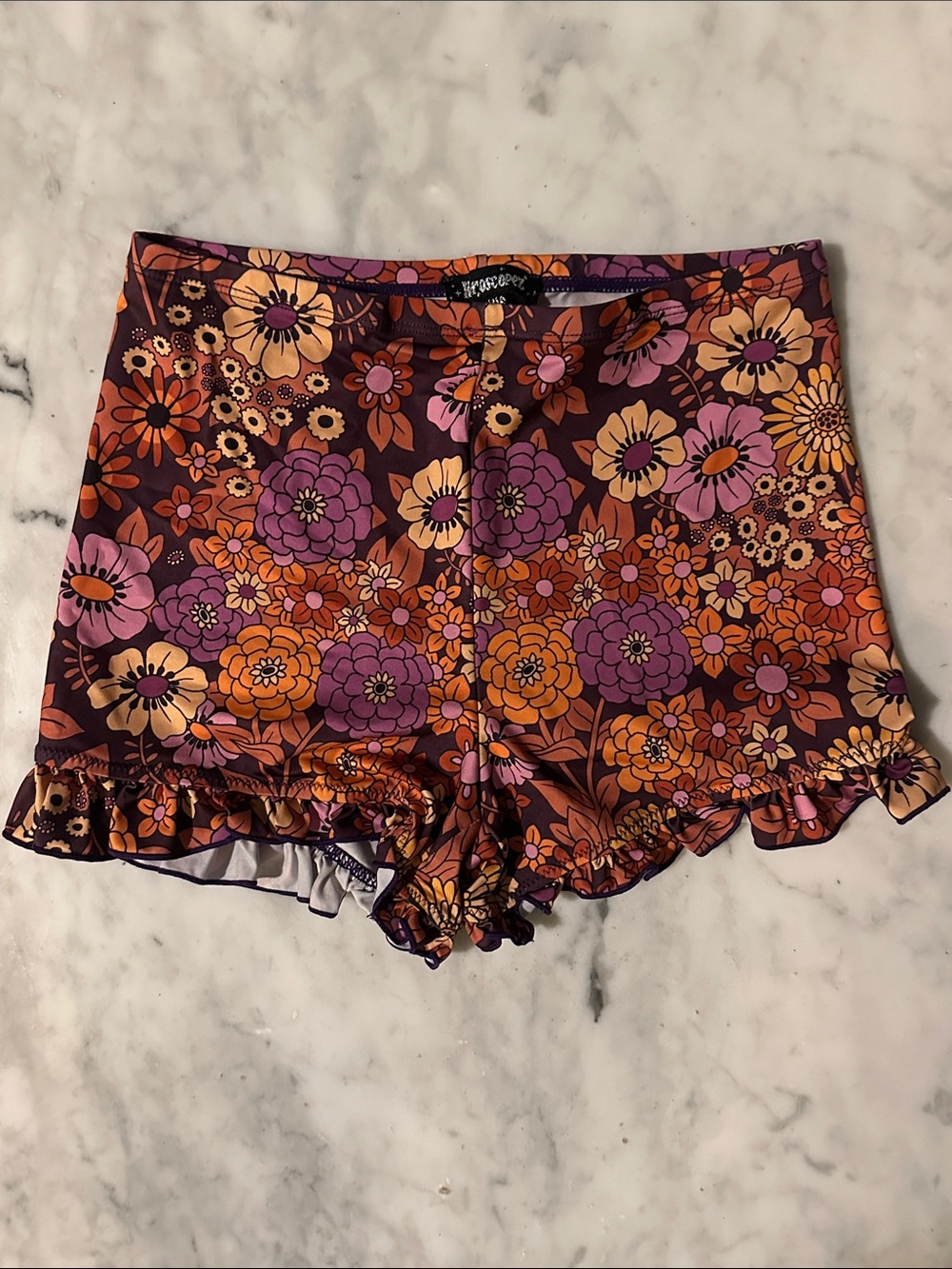 High-Waist Floral Ruffle Shorts - Multi Color